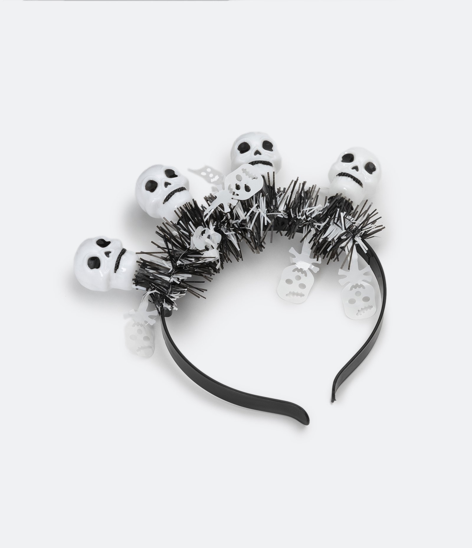 Tiara de Cabelo Infantil com Caveirinhas Luminosas - Tam U Branco 2