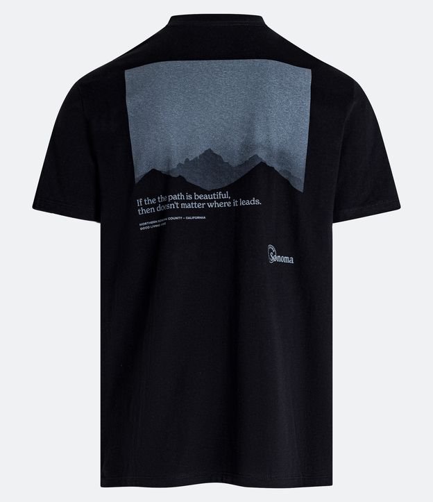 Camiseta Comfort em Meia Malha com Estampa de Sonoma Preto 7