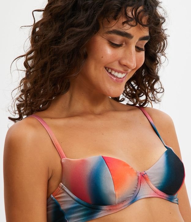 Bikini Top Media Copa con Estampado Degradado Multicolores 4