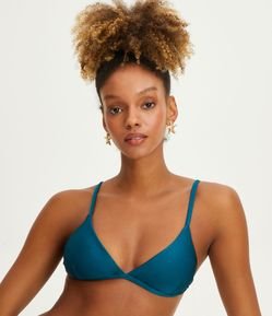 Biquíni Top Triângulo Fixo com Efeito de Brilho