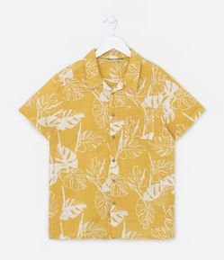 Camisa Infantil Texturizada com Estampa Floral - Tam 5 a 14 anos