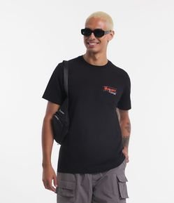 Camiseta Regular em Meia Malha com Estampa Hunger em Relevo