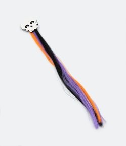 Presilha de Cabelo Infantil com Mecha Colorida e Caveira - Tam U