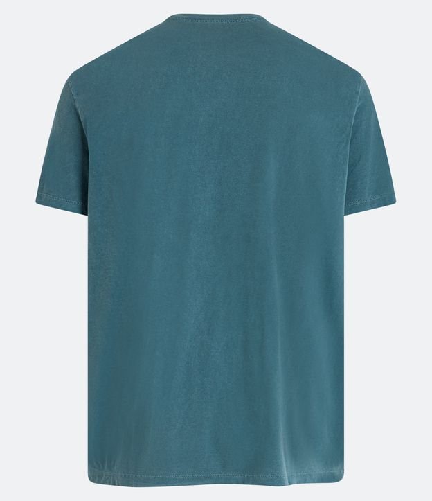 Camiseta Comfort em Meia Malha com Lettering Sonic Waves Verde Estonado 6
