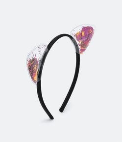 Tiara Infantil com Orelhinhas Transparentes e Brilhinhos - Tam U