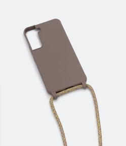 Capa Protetora de Celular Samsung S22 em Silicone com Alça de Corda