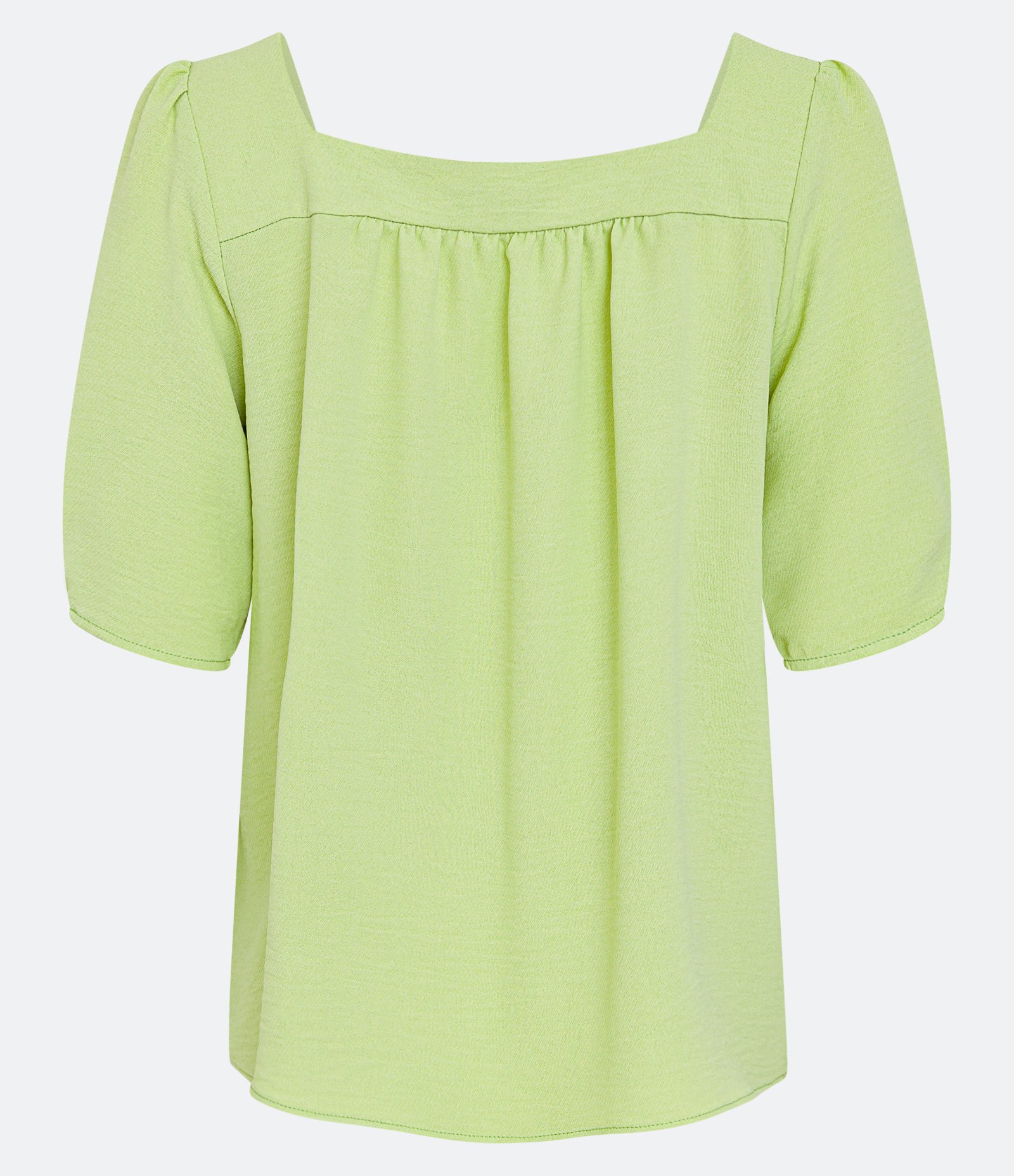 Blusa Texturizada com Decote Quadrado e Mangas Bufantes Verde 8