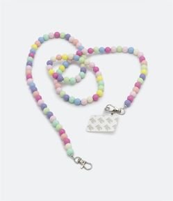 Alça para Celular com Bolinhas de Miçangas