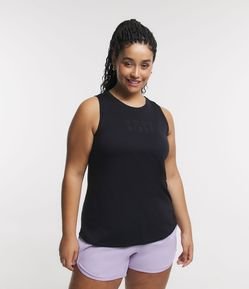 Regata Esportiva em Poliamida com Estampa Good Vibes Curve & Plus Size