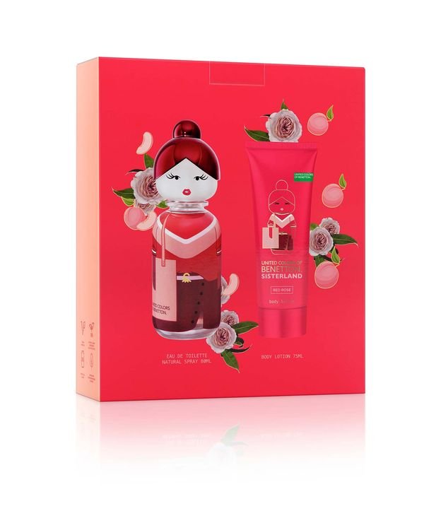 Kit Perfume Benetton Sisterland Red Eau de Toilette 80ml + Loção Corporal 75ml
