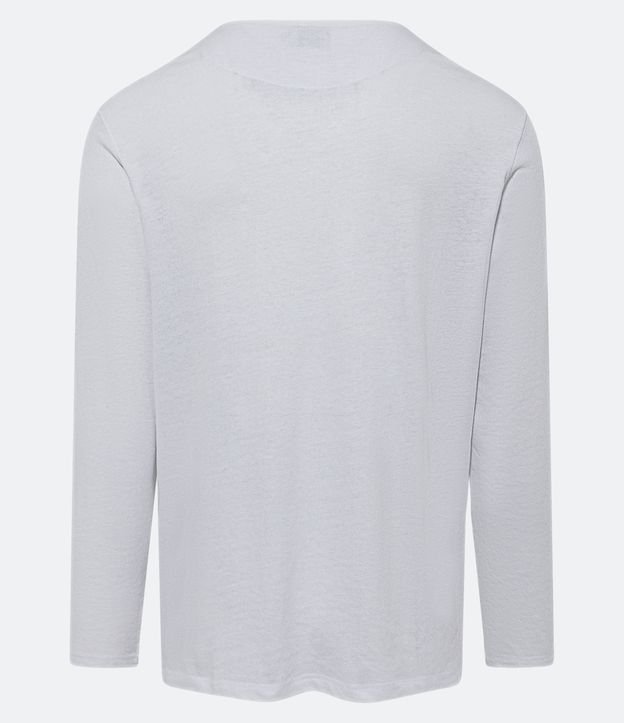 Remera Comfort en Flamé con Cuello V Diferenciado Blanco 8