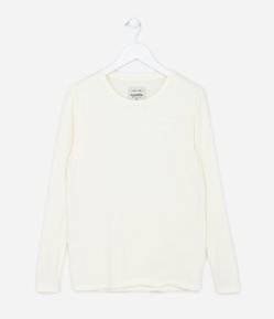 Blusão Tricô Infantil com Bordado Coração no Peito - Tam 5 a 14 Anos