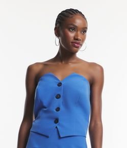 Blusa Alfaiataria Sem Mangas com Botões