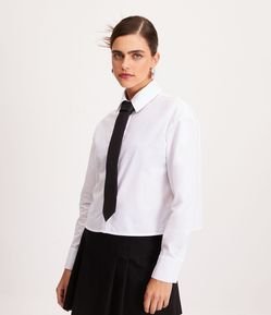 Camisa em Tricoline com Manga Longa