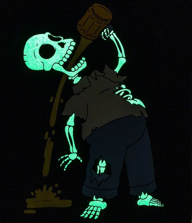 Camiseta Comfort com Estampa Homer Esqueleto Cervejeiro Brilha no Escuro Preto 6