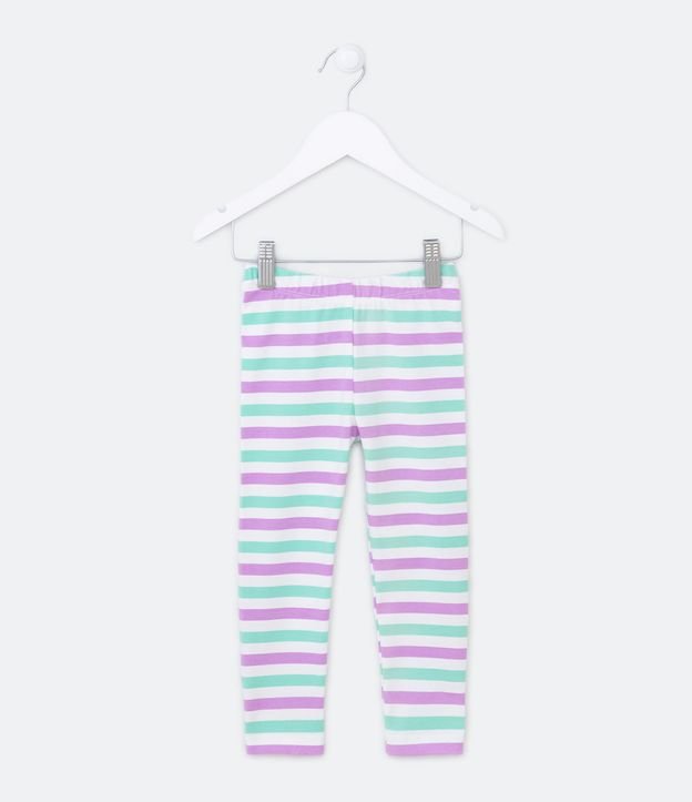 Pantalón Legging Infantil con Rayas de Colores - Talle 1 a 5 años Blanco 1