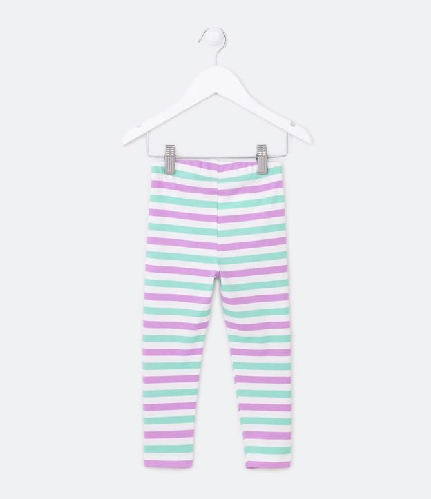 Pantalón Legging Infantil con Rayas de Colores - Talle 1 a 5 años Blanco 2