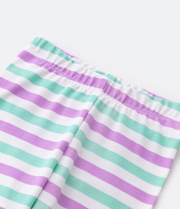 Pantalón Legging Infantil con Rayas de Colores - Talle 1 a 5 años Blanco 3