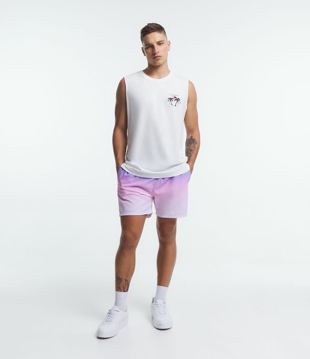 Bermuda de Banho em Microfibra com Estampa Degradê