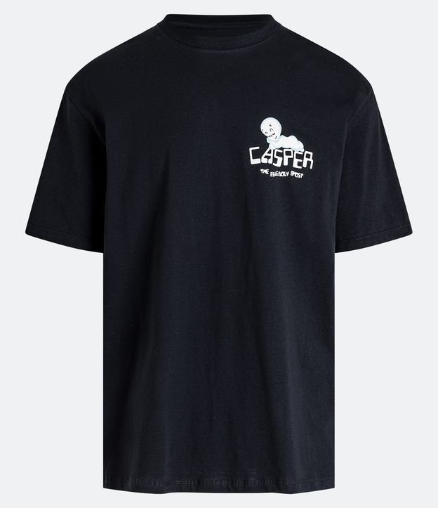 Camiseta Relaxed com Estampa Casper e Grafite Brilha no Escuro Preto 6