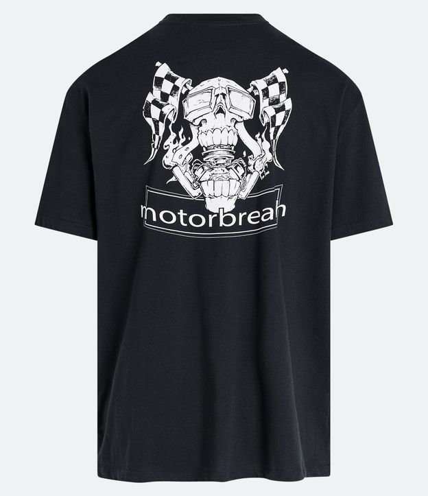 Remera Regular en Media Malla con Estampa Metallica Racer Negro 7