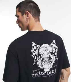Camiseta Regular em Meia Malha com Estampa Metallica Racer