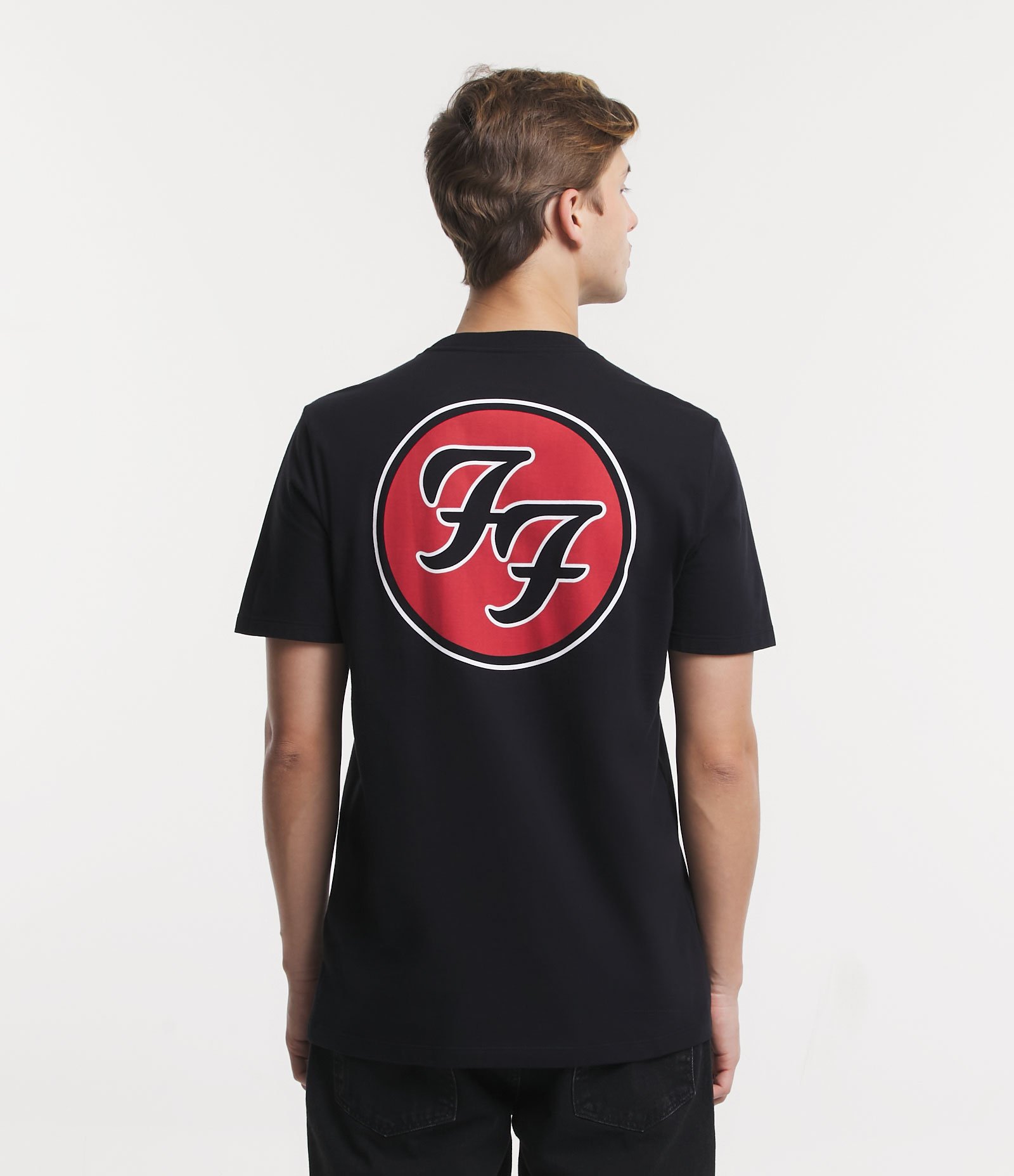 Camiseta Regular em Meia Malha com Estampa Logo Foo Fighters Preto 3