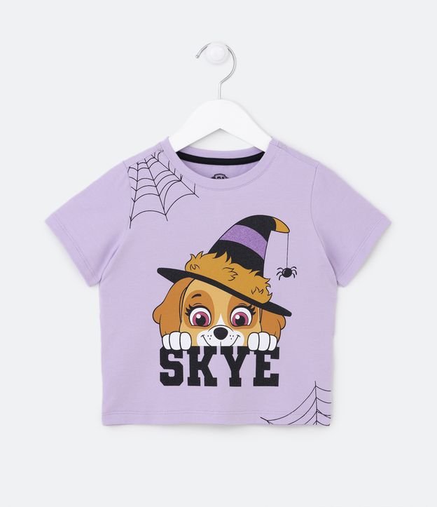 Camiseta em Meia Malha com Estampa Skye Patrulha Canina - Tam 2 a 6 Anos