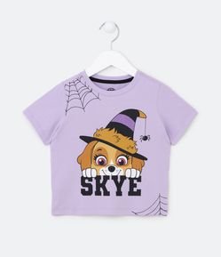 Camiseta em Meia Malha com Estampa Skye Patrulha Canina - Tam 2 a 6 Anos