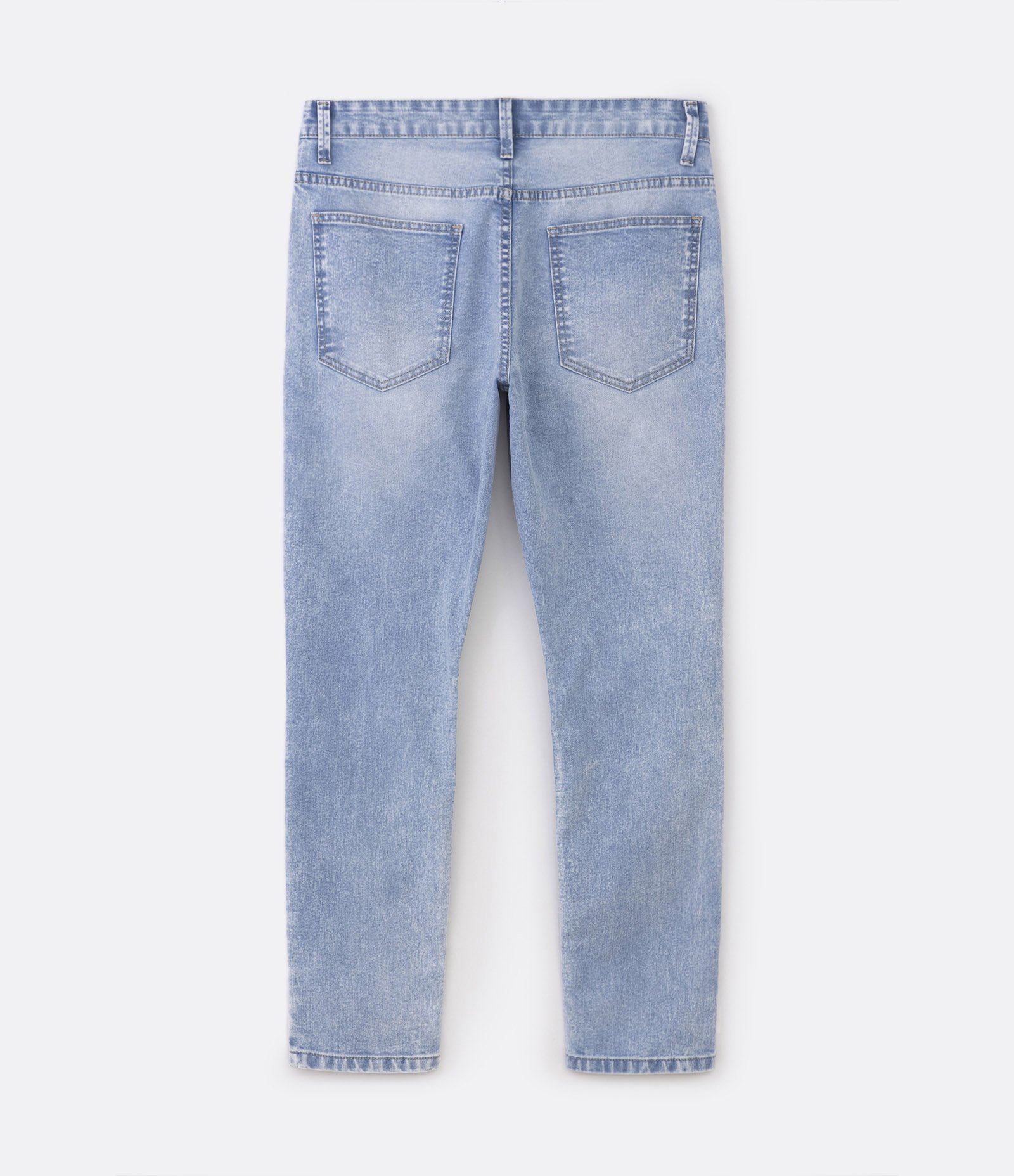 Calça Skinny Jeans com Bolsos Azul Claro 6