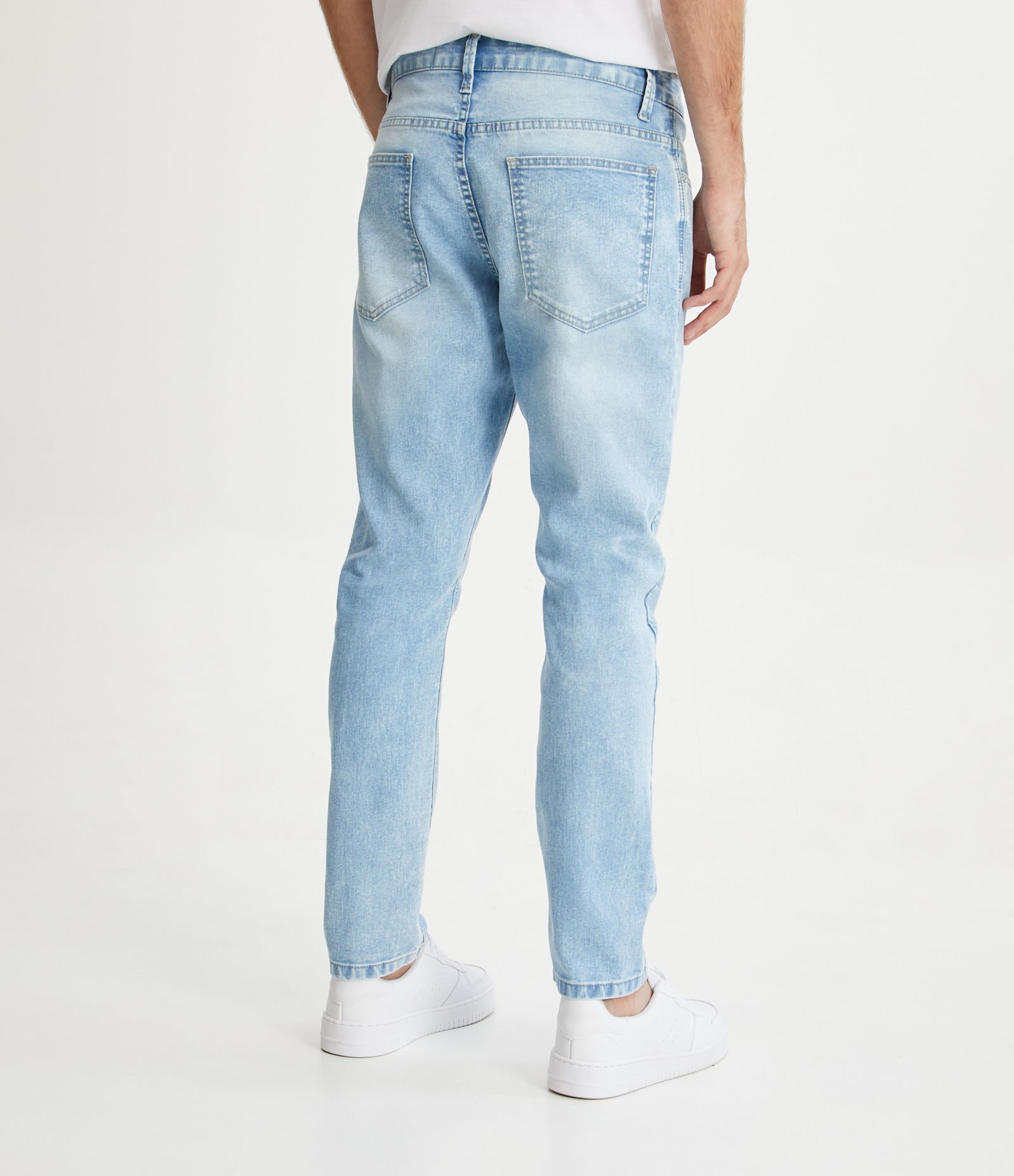 Calça Skinny Jeans com Bolsos Azul Claro 3