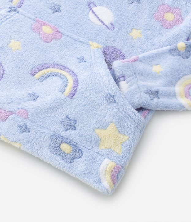 Pijama Longo Infantil Fleece com Estampa Divertida - Tam 5 ao 14 anos Azul 3
