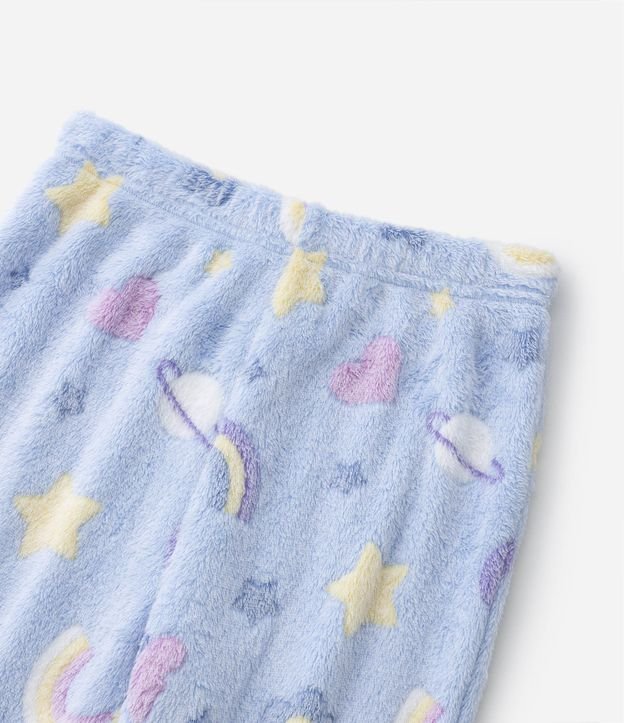 Pijama Longo Infantil Fleece com Estampa Divertida - Tam 5 ao 14 anos Azul 6