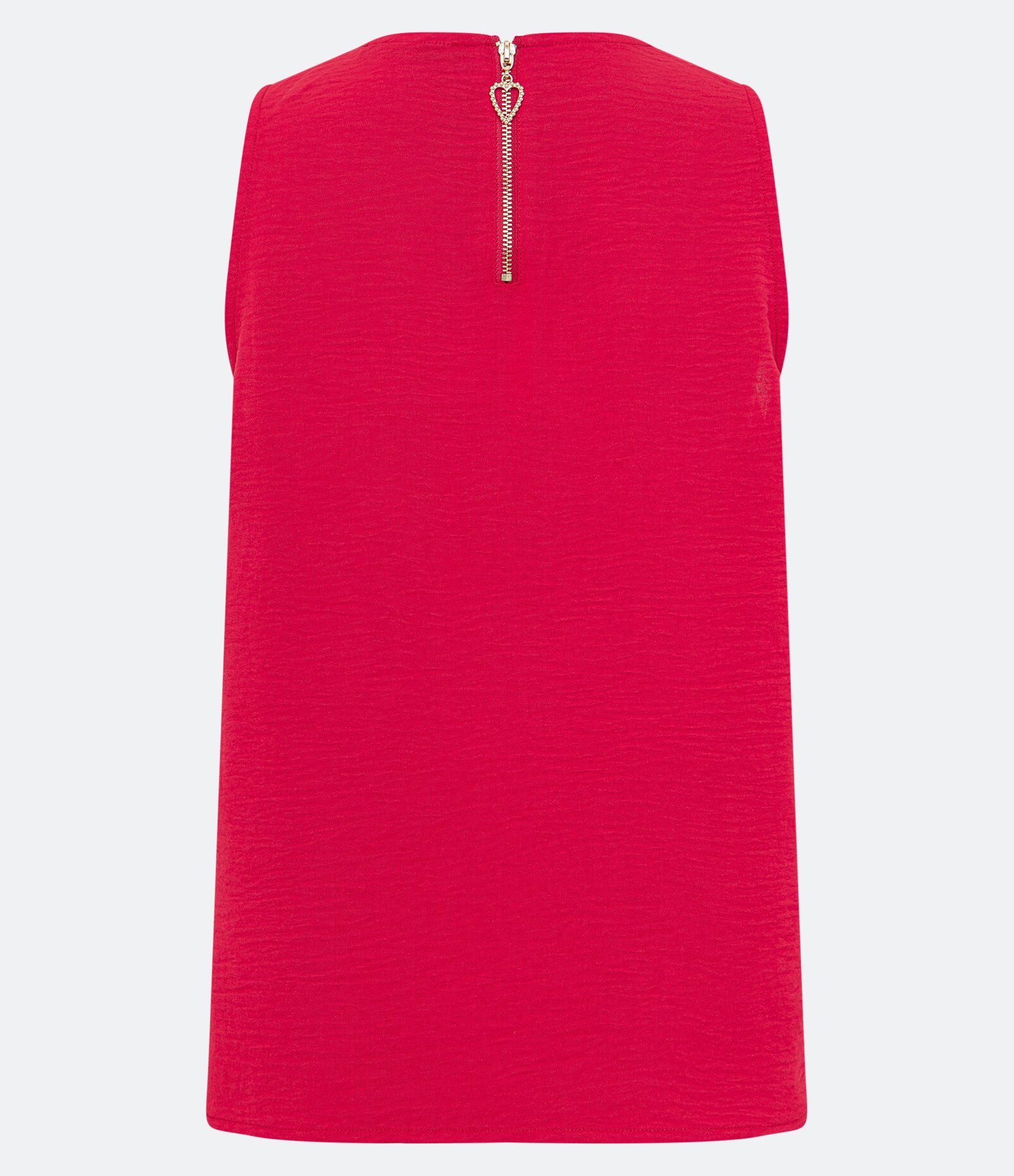 Blusa Airflow Sem Manga com Zíper com Coração no Puxador Vermelho 9