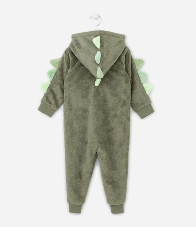 Pijama Jumper Infantil em Fleece com Detalhes de Dinossauro - Tam 2 ao 14 anos Verde 8