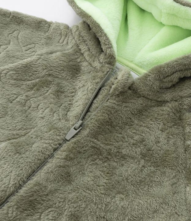 Pijama Jumper Infantil em Fleece com Detalhes de Dinossauro - Tam 2 ao 14 anos Verde 4