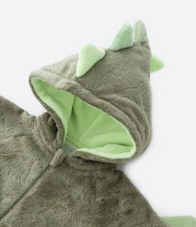 Pijama Jumper Infantil em Fleece com Detalhes de Dinossauro - Tam 2 ao 14 anos Verde 5