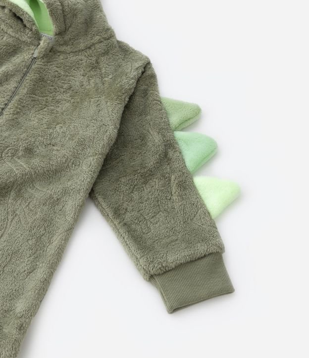 Pijama Jumper Infantil em Fleece com Detalhes de Dinossauro - Tam 2 ao 14 anos Verde 6