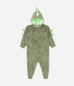 Pijama Jumper Infantil em Fleece com Detalhes de Dinossauro - Tam 2 ao 14 anos