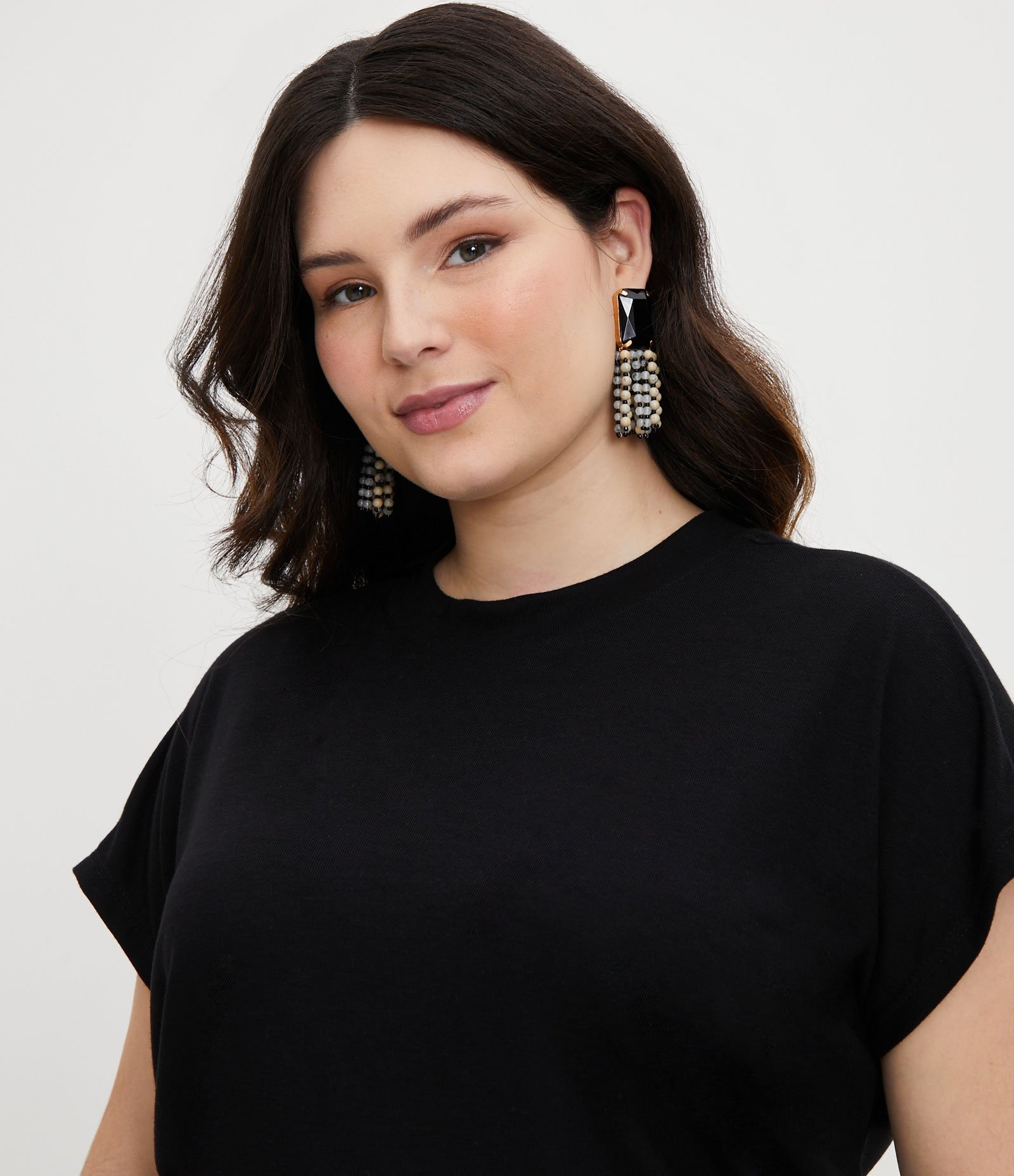 Blusa Básica em Ribana e sem Cava Curve & Plus Size Preto 1