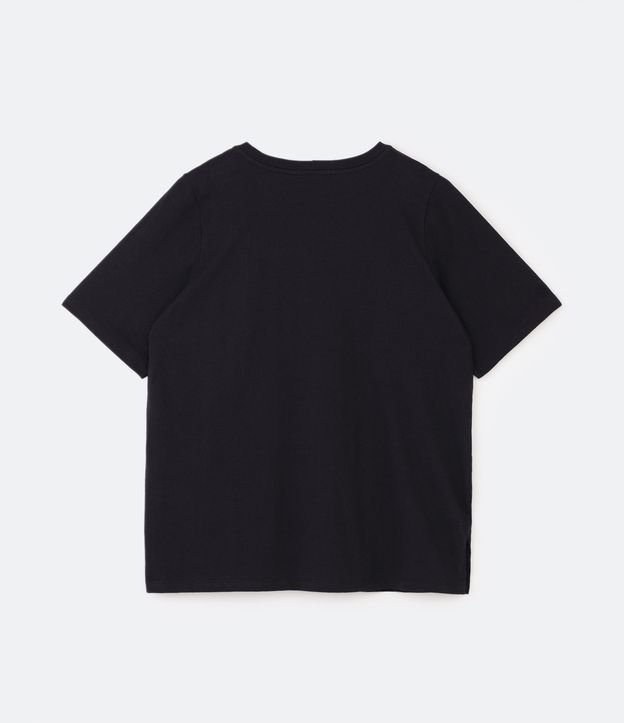 Camiseta Básica em Algodão Curve & Plus Size Preto 6