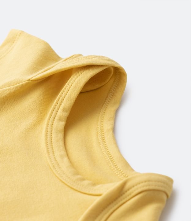 Body Básico Infantil em Cotton com Silk de Ursinho no Peito - Tam 0 a 18 meses Amarelo 4
