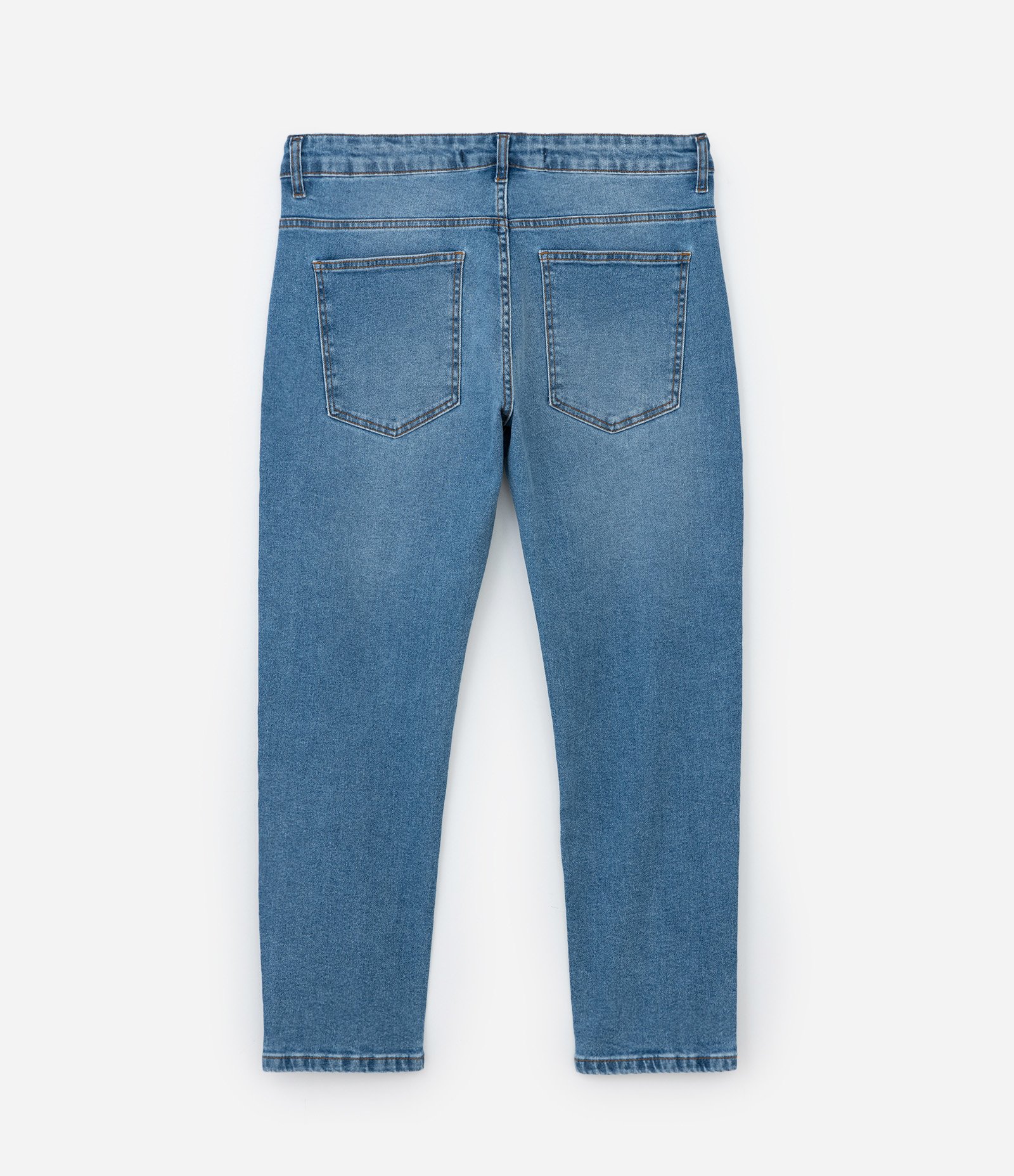 Calça Slim Cropped em Jeans com Efeito Estonado Azul Médio 6