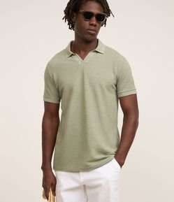 Camiseta Polo Comfort em Algodao Texturizado com Manga Curta