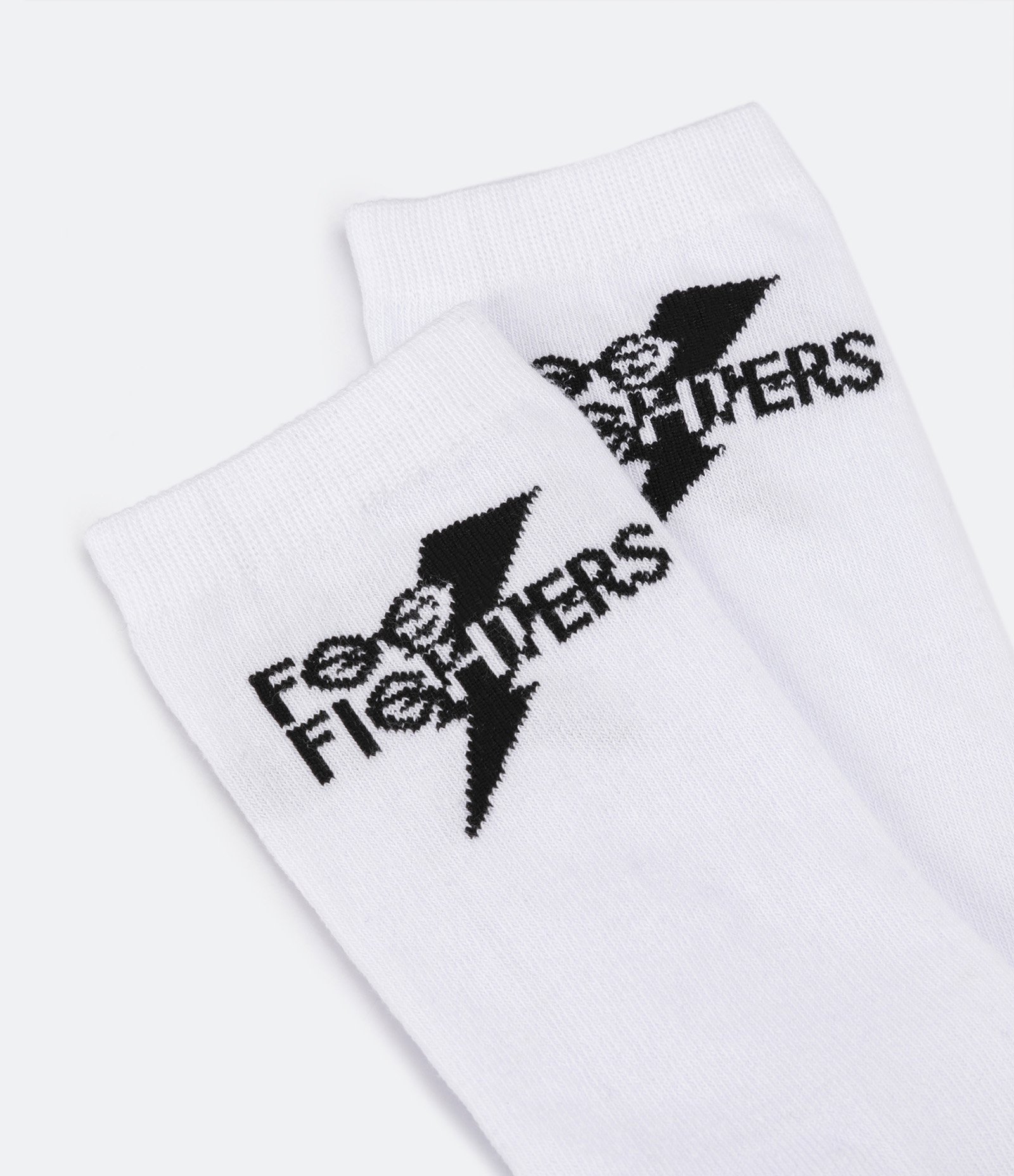 Meia Cano Alto em Algodão com Estampa Foo Fighters Branco 4