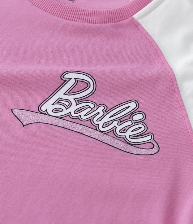 Blusa Infantil Manga Curta Estampada Barbie Tam 4 a 10