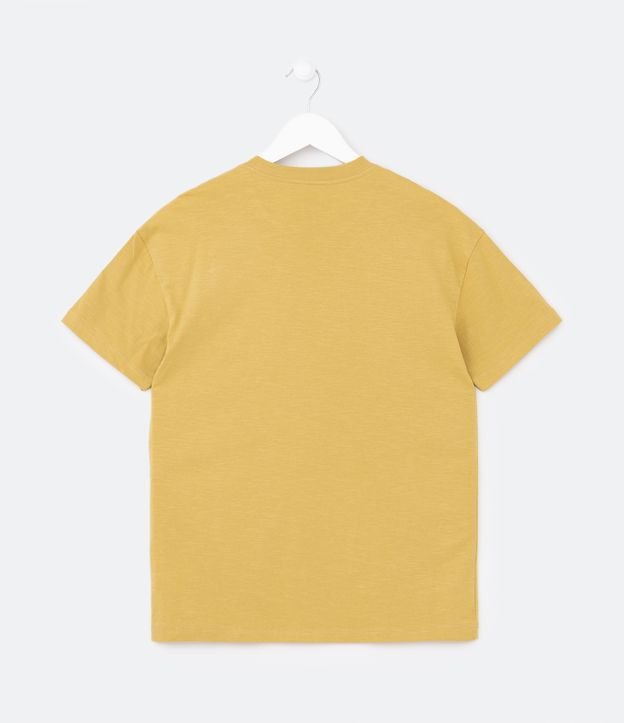Remera Infantil con Estampa Cuadrada de Girasol - Talle 5 a 14 años Amarillo 2