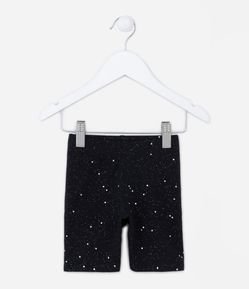 Bermuda Ciclista Infantil com Brilhos e Corações Aplicados - Tam 1 a 5 anos