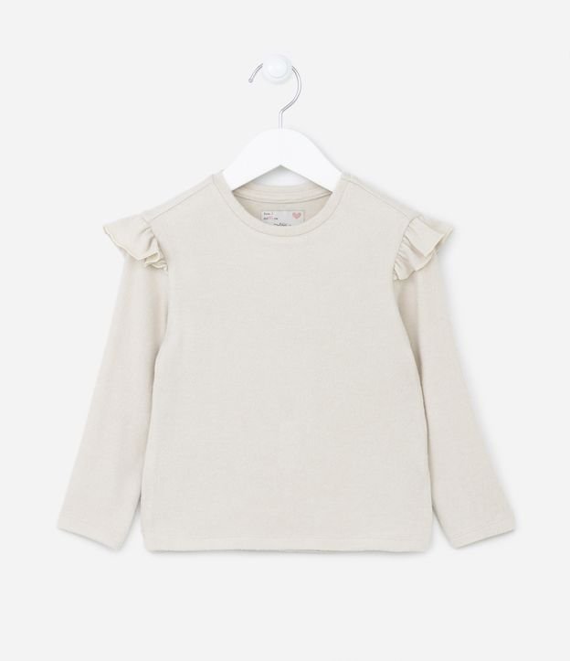 Blusa Infantil Quentinha e com Babadinho nos Ombros - Tam 1 a 5 Anos