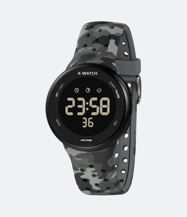 Relógio X Watch Digital com Pulseira em Silicone e Caixa em Metal XMPPD584W PXGP U 1